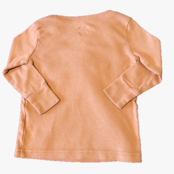Old Navy Tan Shirt Long Sleeve Silk Screen Fox Size 12-18 Months Unisex - Picture 2 of 8